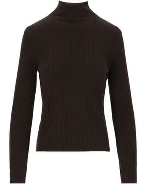 arch4 Ariana Ribbed Mock Neck Knitted Jumper - Black