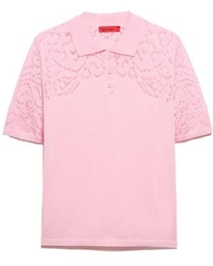 MAX&Co. Pointelle-Knit Cotton Polo Shirt - Pink