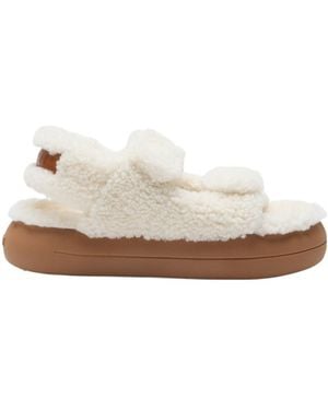 Moon Boot Shearling Sandals - White