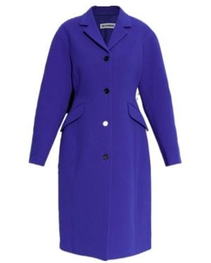 Jil Sander Single-Breasted Tailored Coat - Purple