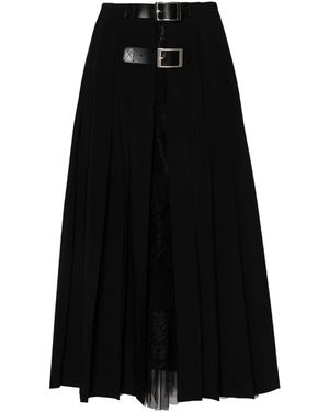 Ermanno Scervino Pleated Midi Skirt - Black