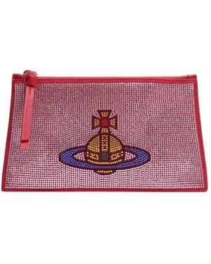 Vivienne Westwood Crystal Orb Wristlet Bag - Purple