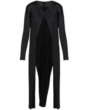 Pleats Please Issey Miyake Pleated Cardigan - Black