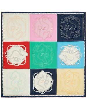 Jacquemus Contrast Color Printed Silk Scarf - Blue