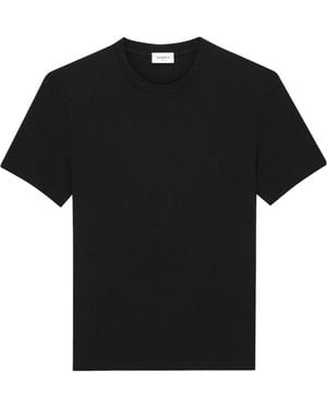 Saint Laurent Cassandre Ribbed T-Shirt - Black