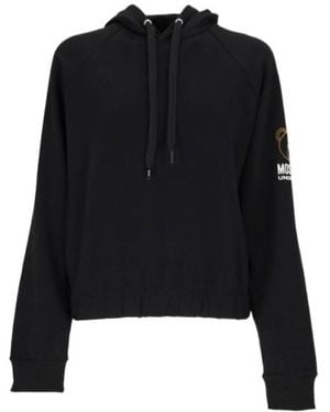 Moschino Teddy Bear Printed Drawstring Hoodie - Black