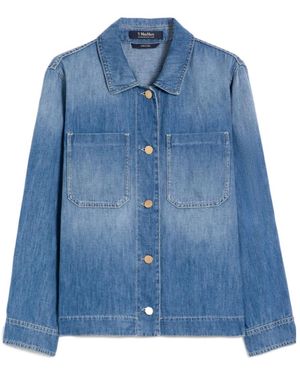 Max Mara Cotton And Linen Denim Jacket - Blue