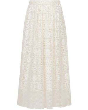 Dior Flared Mid-Length Skirt - White