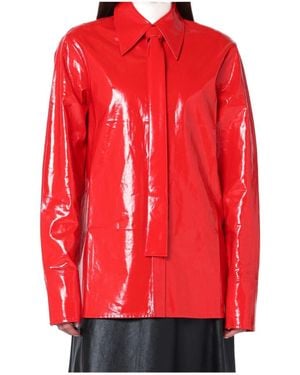 Jil Sander Tie-Detail Long Sleeved Shirt - Red