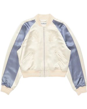 Acne Studios Logo-Embroidered Bomber Jacket - Blue