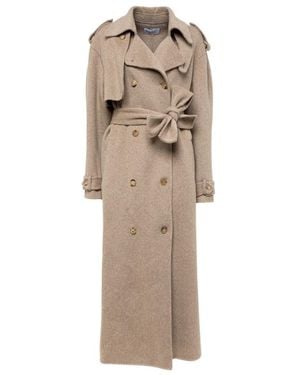 GIUSEPPE DI MORABITO Double-Breasted High Neck Coat - Natural