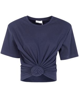 Magda Butrym Cropped T-Shirt - Blue