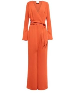 Galvan London Marina Belted Jumpsuit - Orange