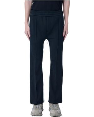 Moncler Side Stripe Wide-Leg Pants - Blue