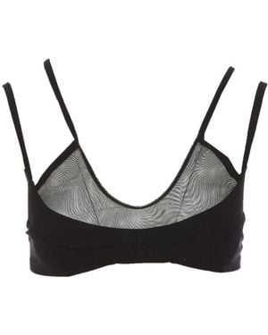 The Attico The Amos Cropped Tank Top - Black