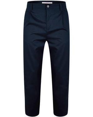 Valentino Pleat Detail Tapered Pants - Blue
