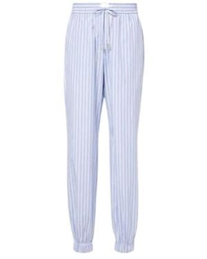 The Attico Striped Cotton Pyjama Trousers - Blue