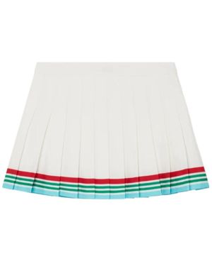 CASABLANCA Casa Way World Series Pleated Satin Skirt - White