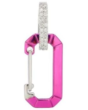 Eera Chiara 18Kt And Sterling Single Earring With Diamonds - Pink