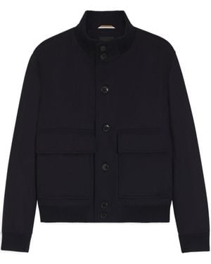 BOSS Wool And Cashmere Short Coat - Blue
