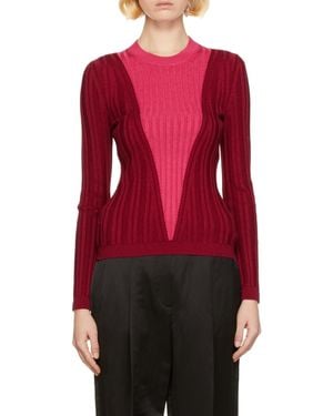 Partow Logo Round-Neck Knitted Jumper - Red