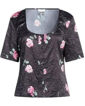 Ganni Floral Shirts Blouses - Blue