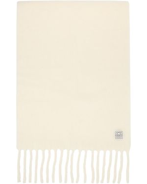 TOTEME Tassel Wool Blend Scarf - White