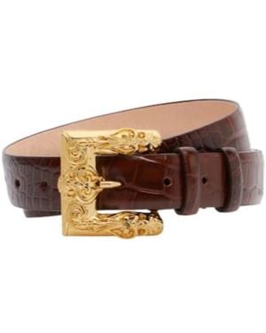 Magda Butrym Croc-Effect Leather Belt - Brown