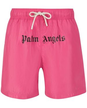 Palm Angels Logo-Print Swim Shorts - Pink