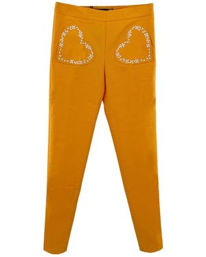 Moschino Heart-Shaped Bag Casual Pants - Orange