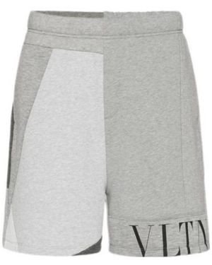 Valentino Logo Spliced Shorts - Grey