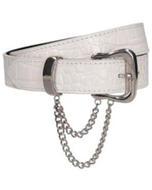 Alessandra Rich Logo Belt - White