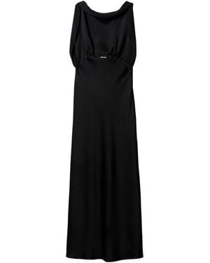 Miu Miu Long Satin Dress - Black