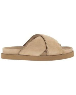 Fabiana Filippi Cross-Strap Flat Sandals - Brown