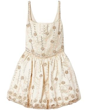 LoveShackFancy Brookhaven Embellished Mini Dress - Natural
