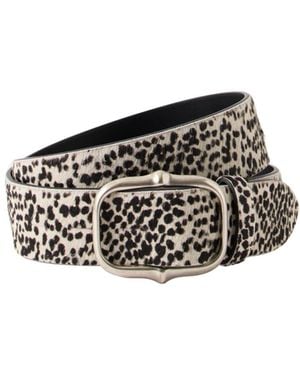 Isabel Marant Leopard Print Calf Hair Wide Belt - White