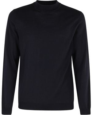 Roberto Collina Long Sleeve Ribbed Sweatshirt - Blue