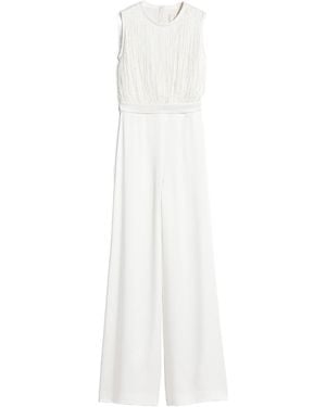 Max Mara Fluid Satin Jumpsuit - White