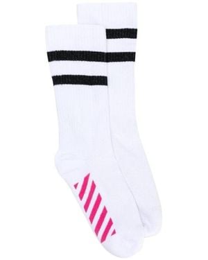 Off-White c/o Virgil Abloh Striped Logo Socks - White