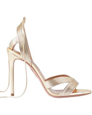 Aquazzura Pleated Highheel Sandals - Metallic