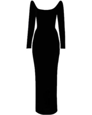 Mugler Velvet Bustier Gown - Black