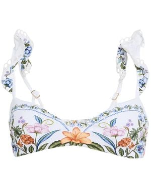 FARM Rio Floral Bikini Top - Blue