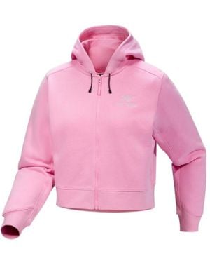 Arc'teryx Emblem Fleece Full Zip Crop Hoody - Pink