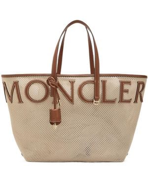 Moncler Woven Leather Tote Bag - Natural