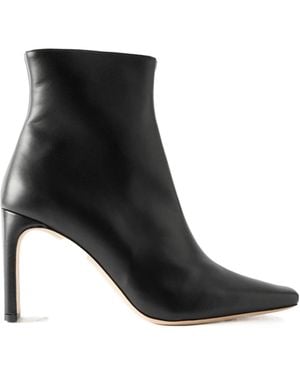 STAUD Wally Leather Ankle Boots - Black