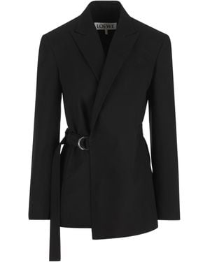 Loewe Draped Belted Jacket - Black