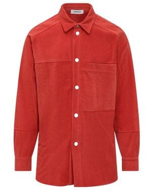 Ambush Button-Up Corduroy Overshirt - Red