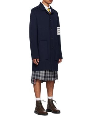 Thom Browne 4-Bar Knitted Longline Cardigan - Blue