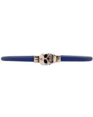 McQueen Skull Charm Magnetic-Fastened Bracelet - White