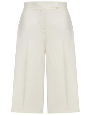 Max Mara Kaki Pleated Bermuda Shorts - White